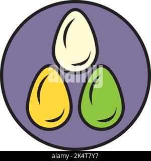 Three easter eggs, illustration, vector on a white background. Stock Vector