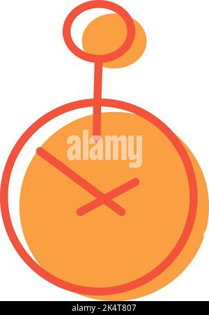 Analog clock, illustration, vector on a white background. Stock Vector