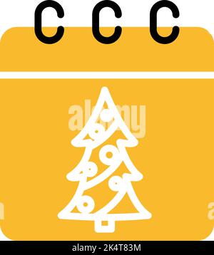 Christmas calender, illustration, vector on a white background. Stock Vector