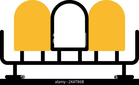 Waiting place, illustration, vector on a white background. Stock Vector