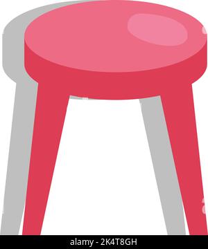Pink stool, illustration, vector on a white background. Stock Vector