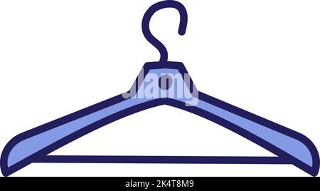Purple clothing hanger, illustration, vector on a white background. Stock Vector