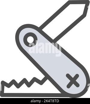 Construction pocket knife, illustration, vector on a white background. Stock Vector