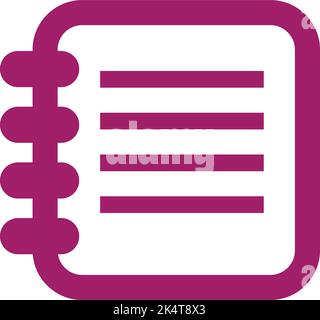 Pink sketchbook, illustration, vector on a white background. Stock Vector