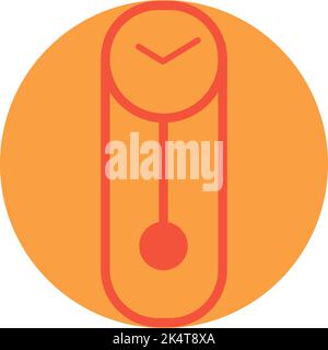 Vintage wall clock, illustration, vector on a white background. Stock Vector