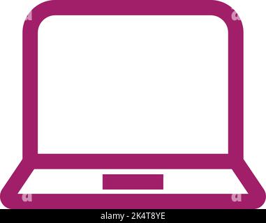 Pink laptop, illustration, vector on a white background. Stock Vector