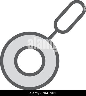 Kitchen frying pan, illustration, vector on a white background. Stock Vector
