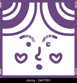 Shocked emotion face, illustration, vector on a white background. Stock Vector