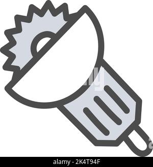 Construction electrical hand saw, illustration, vector on a white background. Stock Vector