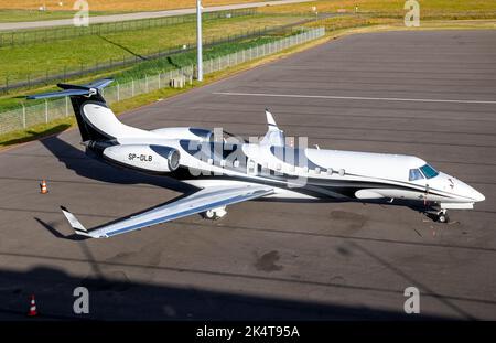 Embraer EMB-135BJ Legacy 600 business jet from Jet Story on the tarmac of Eindhoven Airport. The Netherlands - June 22, 2018 Stock Photo