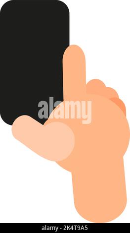 Scrolling on a phone, illustration, vector on a white background. Stock Vector