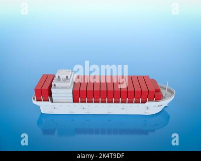 3d rendering white cargo ship or vessel model isolated on white Stock ...