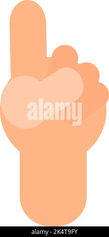 Pointing up finger, illustration, vector on a white background. Stock Vector