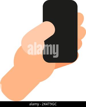 Scrolling with a thumb, illustration, vector on a white background. Stock Vector