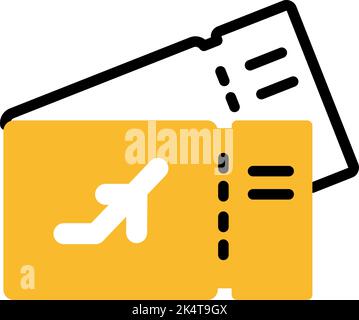 Flight tickets, illustration, vector on a white background. Stock Vector