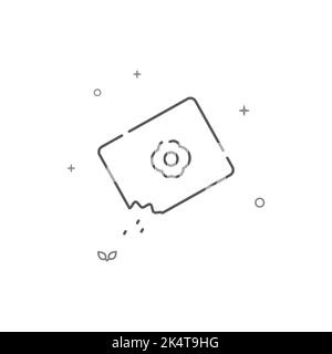 Sowing, bag of seeds simple vector line icon. Symbol, pictogram, sign isolated on white background. Editable stroke. Adjust line weight. Stock Vector