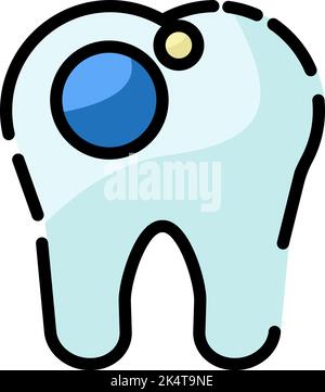 Dental caries, illustration, vector on a white background. Stock Vector
