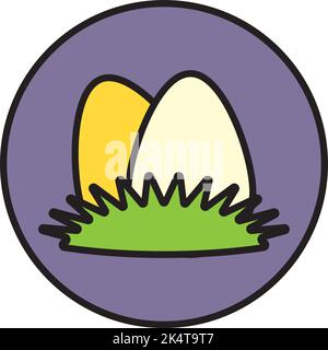 easter eggs in grass, illustration, vector on a white background. Stock Vector