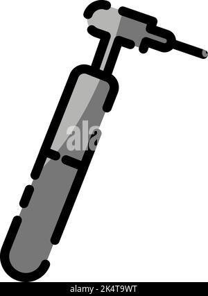 Dental drill, illustration, vector on a white background. Stock Vector
