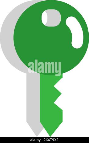 Hotel key, illustration, vector on a white background. Stock Vector