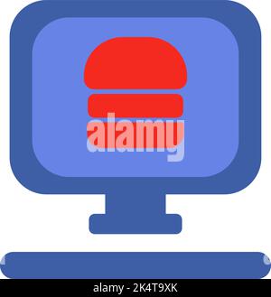 Food online shopping, illustration, vector on a white background. Stock Vector