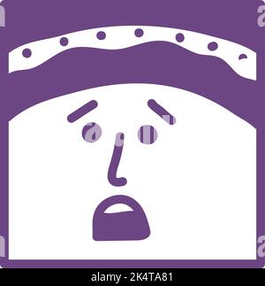 Shocked emotion face, illustration, vector on a white background. Stock Vector