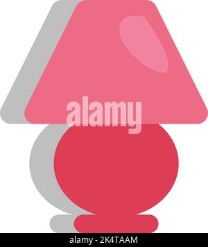 Pink table lamp, illustration, vector on a white background. Stock Vector