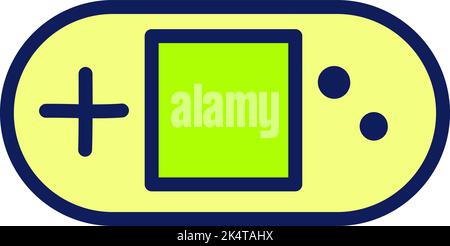 Old portable gaming device, illustration, vector on a white background. Stock Vector