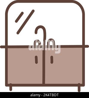 Wooden wash basin, illustration, vector on a white background. Stock Vector