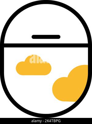 Flight porthole, illustration, vector on a white background. Stock Vector