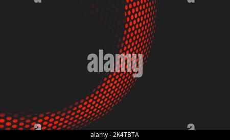 Modern abstract background with red lights. cooler of processor with color light luminous through the protective grid in the dark. futuristic design Stock Photo