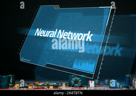 The concept of neural networks. Future technologies for automation and creation. Stock Photo