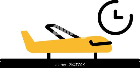 Flight delay, illustration, vector on a white background. Stock Vector