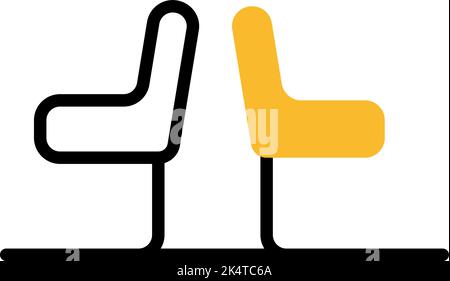 Flight waiting place, illustration, vector on a white background. Stock Vector