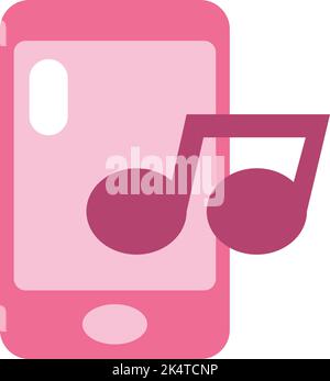 Phone playlist, illustration, vector on a white background. Stock Vector