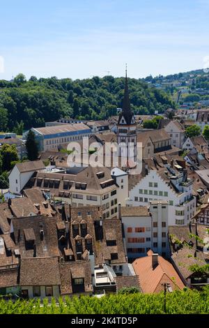 View From The City Fortress Munot On The City With All Saints Cathedral, Schaffhausen, Canton Schaffhausen, Switzerland, Europe Stock Photo