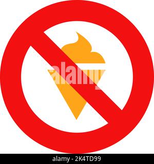 No ice cream allowed, illustration, vector on a white background. Stock Vector