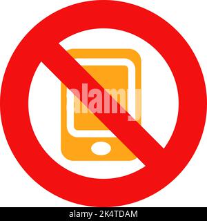 No cell phones allowed, illustration, vector on a white background. Stock Vector