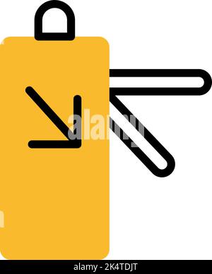 Railway entrance, illustration, vector on a white background. Stock Vector