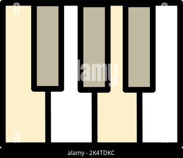 Piano keys, illustration, vector on a white background. Stock Vector
