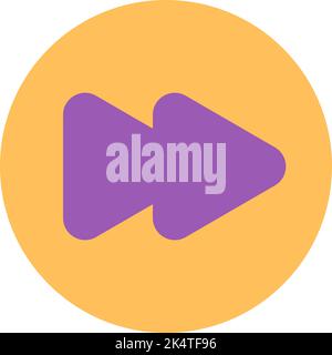 Podcast forward button, illustration, vector on a white background. Stock Vector