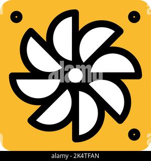 PC Fan, illustration, vector on a white background. Stock Vector