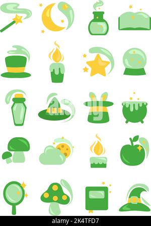 Magic spells, illustration, vector on a white background. Stock Vector