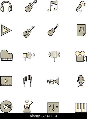 Musical instruments, illustration, vector on a white background. Stock Vector