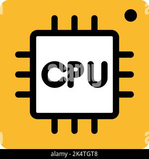 PC processor, illustration, vector on a white background. Stock Vector