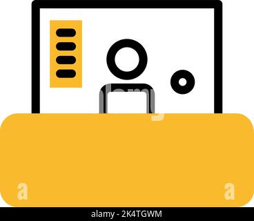 Railway cashier, illustration, vector on a white background. Stock Vector