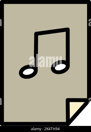 Music sheet, illustration, vector on a white background. Stock Vector
