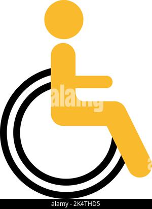 Shopping mall wheelchair facility, illustration, vector on a white background. Stock Vector