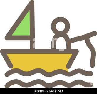 Hot days fishing, illustration, vector on a white background. Stock Vector