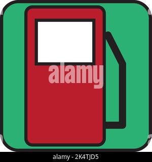 Red gas pump, illustration, vector on a white background. Stock Vector